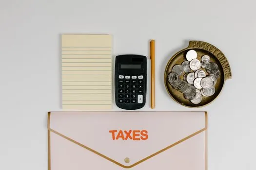 calculator coins money desk