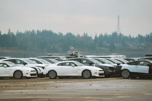 new cars in a dealership lot