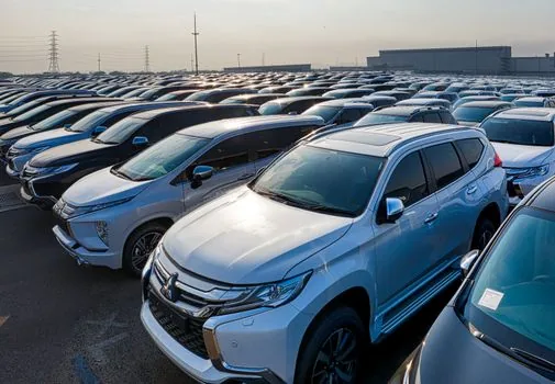 three row suv parked