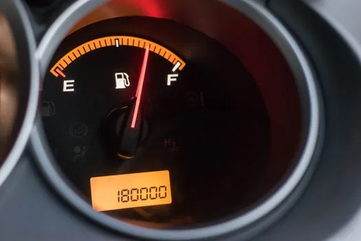 car dashboard odometer close up