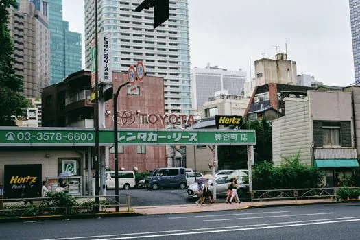 Kyoto coin parking sign rental car travel