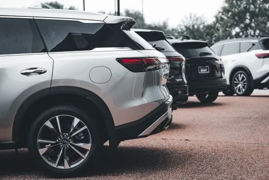 silver suv on road