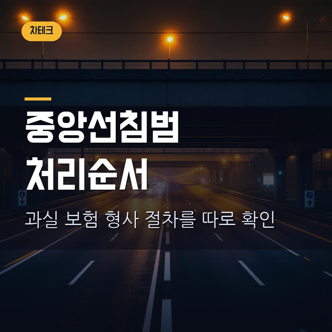 중앙선 침범 사고 보험처리 2026 — 피해 운전자가 먼저 확인할 과실·형사·보상 순서