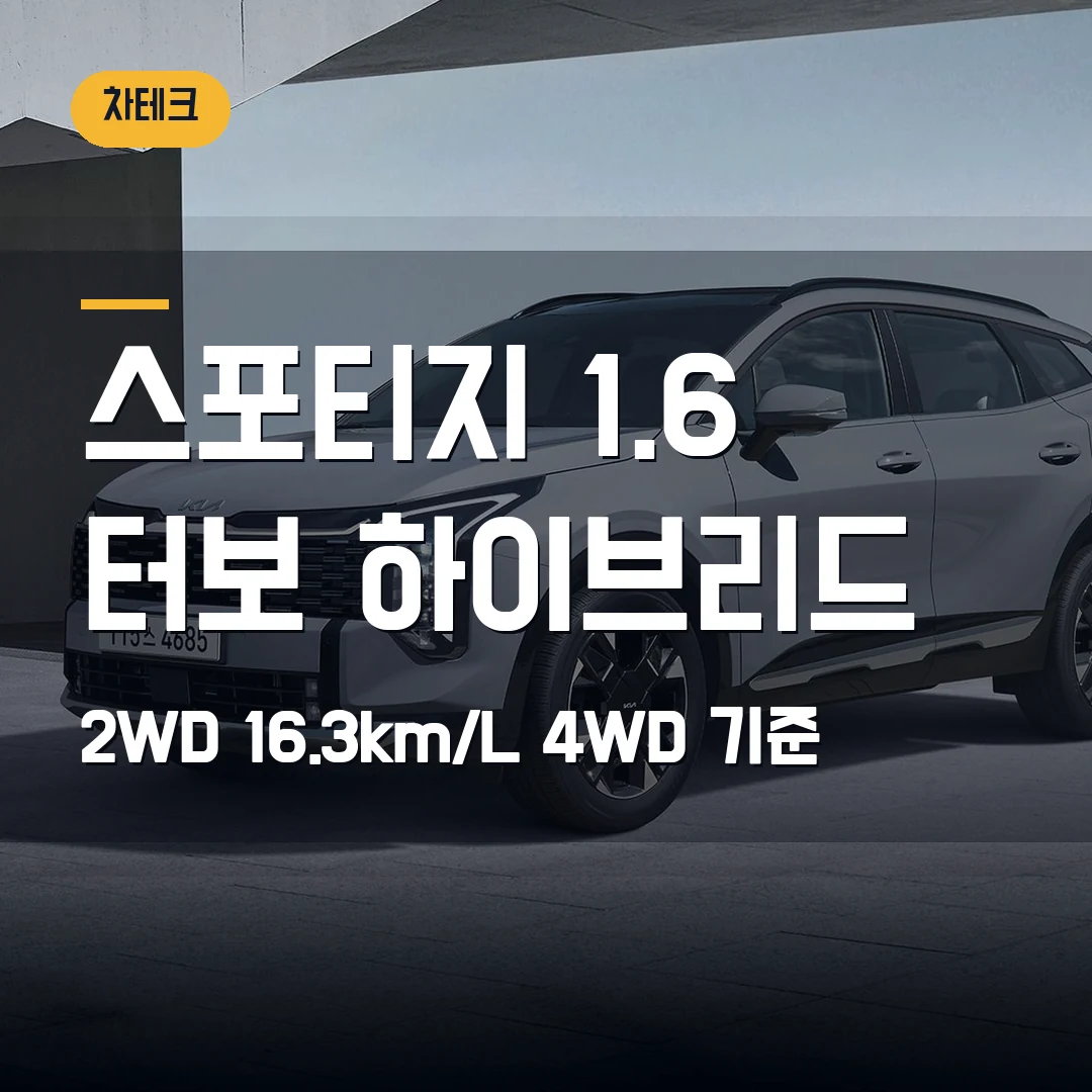 기아 스포티지 1.6 터보 하이브리드 2026 — 2WD 16.3km/L와 4WD 선택 기준