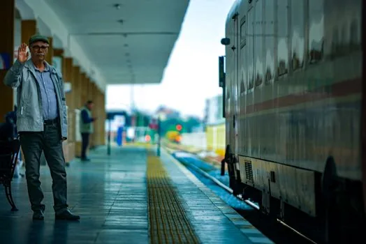 traveler comparing train seat options and departure times on smartphone at station cafe, realistic bright editorial photo | 승객이 역에서 시간대와 좌석 선택을 비교하는 장면